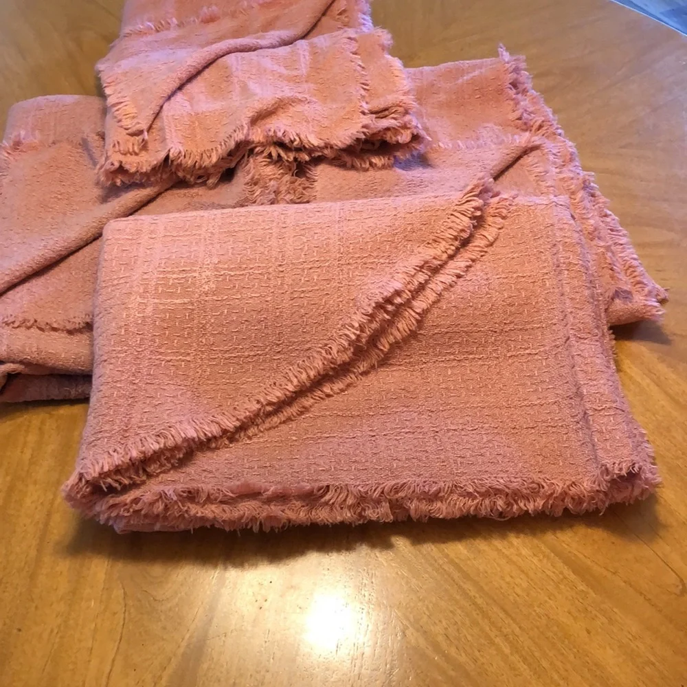 3 - 44”x60” & 1 Oval 48”x62” Woven tablecloths - fabric is unknown to me